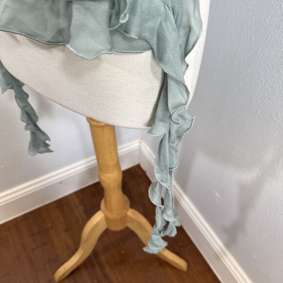 Zara Blouse Womens Small Green Avant Garde Ruffle Fairycore Preppy‎ Y2K 90s - Picture 7 of 13